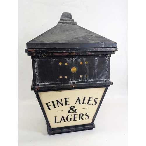 161 - A lantern head advertising Vaux brewery. 36x54cm