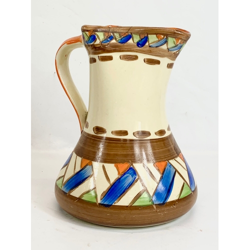 449 - A 1930’s Myott & Sons pottery Art Deco jug. 15x19cm