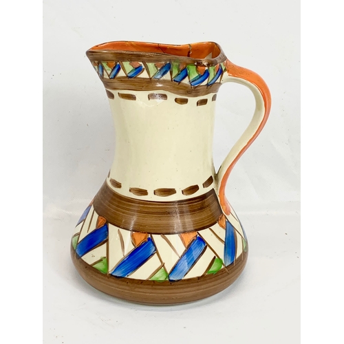 449 - A 1930’s Myott & Sons pottery Art Deco jug. 15x19cm