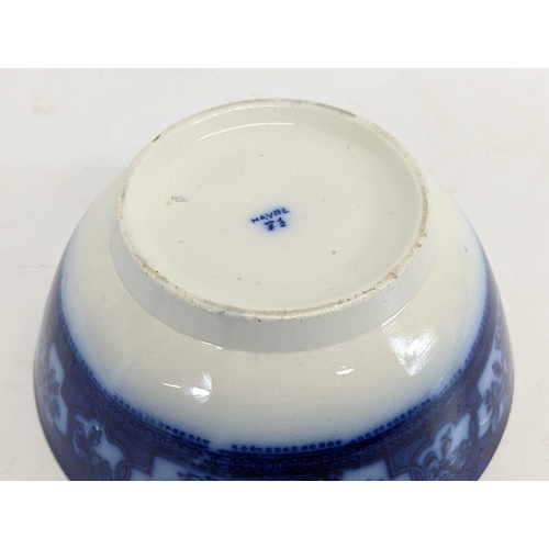 454 - A Victorian pottery bowl marked 