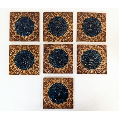 173 - 7 Victorian tiles. 15.5cm