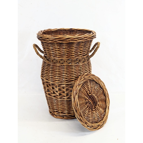 177 - Large wicker picnic basket with 2 other wicker baskets. Tallest measures 34x56cm