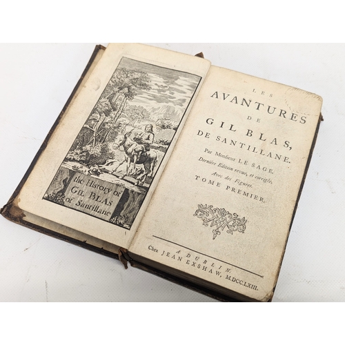 203 - An 18th century last corrected edition of The Adventures of Gil Blas De Santillane, written in Frenc... 