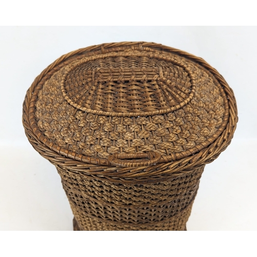 205 - An Edwardian wicker hamper. 57cm