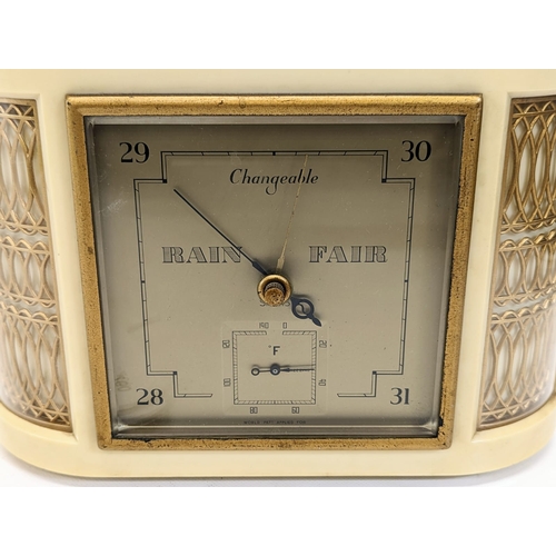 224 - An Art Deco style Smith's barometer. 27x19.5cm