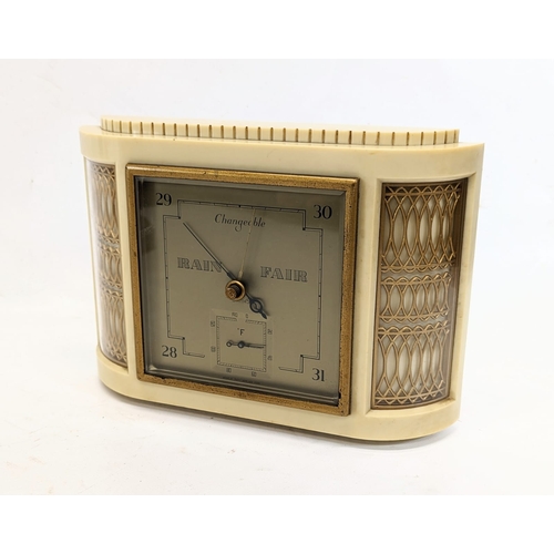 224 - An Art Deco style Smith's barometer. 27x19.5cm