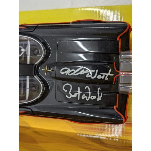 243 - A rare signed HotWheels model Batmobile from 1966 Batman TV Series. With certificate of authenticity... 