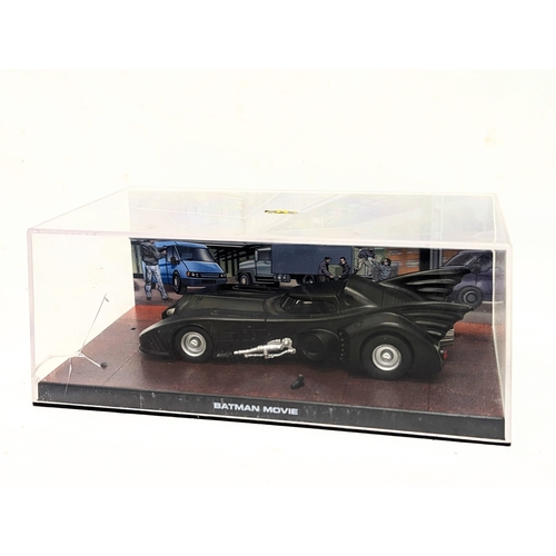 244 - A model of the Batmobile from the 1989 Batman Movie with The Definitive Collection magazine. Model a... 