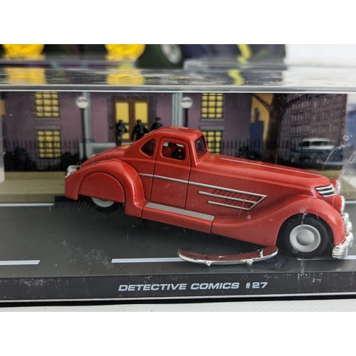 250 - 9 models of Batman vehicles from The Detective Comics 1937-2011, including the Catmobile number 122,... 