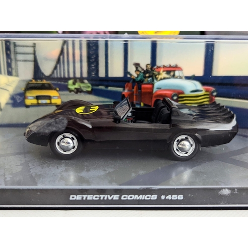 250 - 9 models of Batman vehicles from The Detective Comics 1937-2011, including the Catmobile number 122,... 