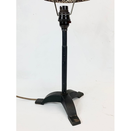 262 - A vintage table lamp with industrial shade. 51cm