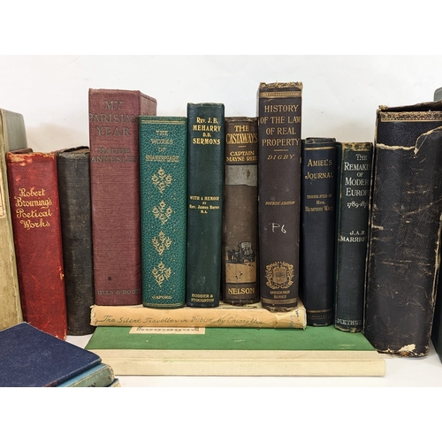 293 - A quantity of books including The Works of Shakespeare, Robert Browning's Poetical Works, etc.