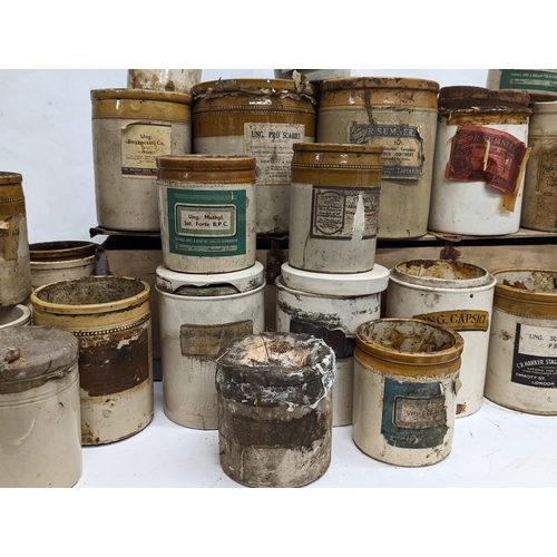 308 - A quantity of early 20th century chemist ointment jars.