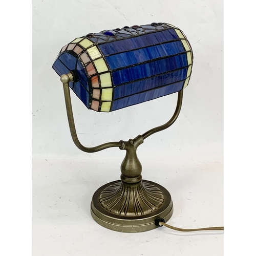 328 - A Tiffany style desk lamp. 34.5cm