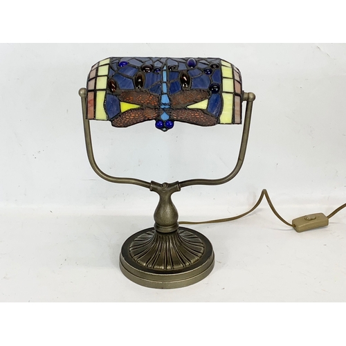 328 - A Tiffany style desk lamp. 34.5cm