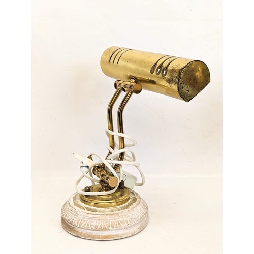 329 - A brass desk lamp. 28cm