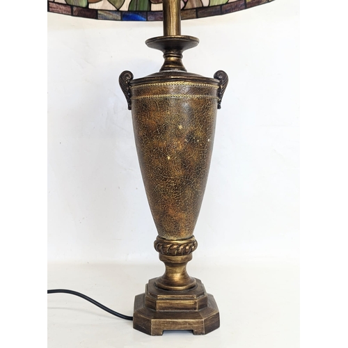 341 - A large Tiffany style lamp. Shade measures 63x23cm