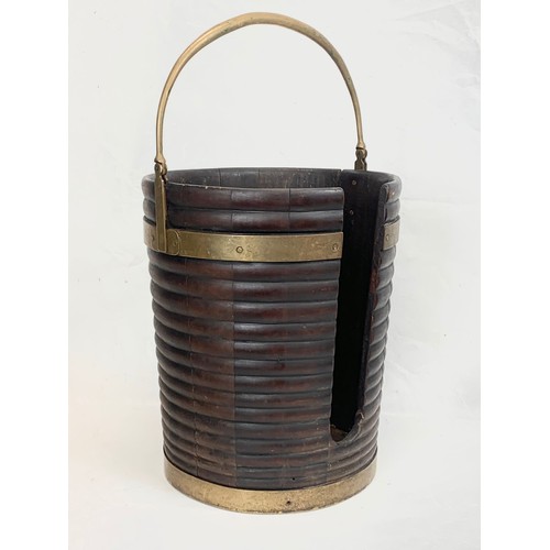 104 - A George III mahogany brass bound plate bucket. Georgian. Circa 1780-1800. 36 x 45.5cm