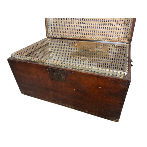 266 - A Victorian pine dome top trunk. 61 x 38.5 x 33cm