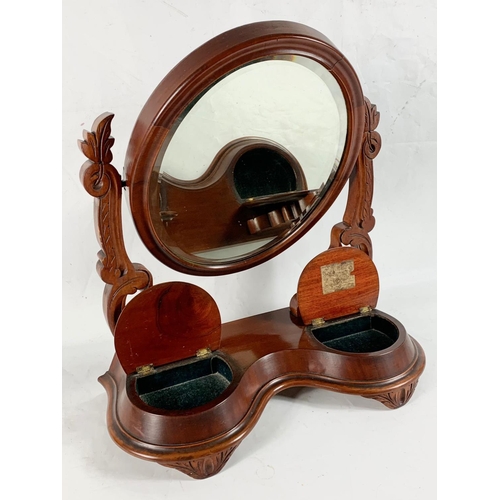 356 - A Victorian mahogany dressing mirror. 58 x 64cm