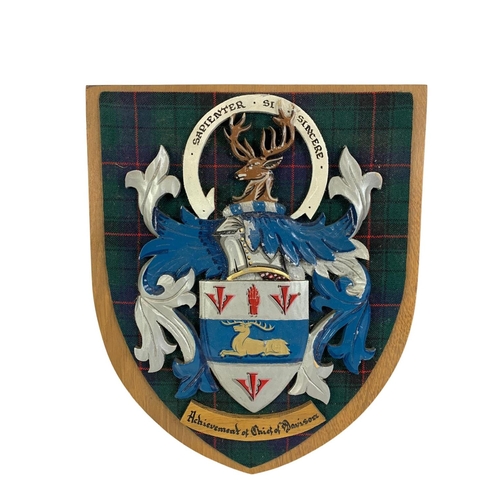 346A - 3 Scottish Clan crest wall plaques. Largest 24 x 30cm