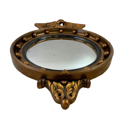 50B - Vintage 19th century style convex mirror. 47 x 70cm