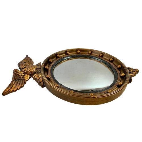 50B - Vintage 19th century style convex mirror. 47 x 70cm