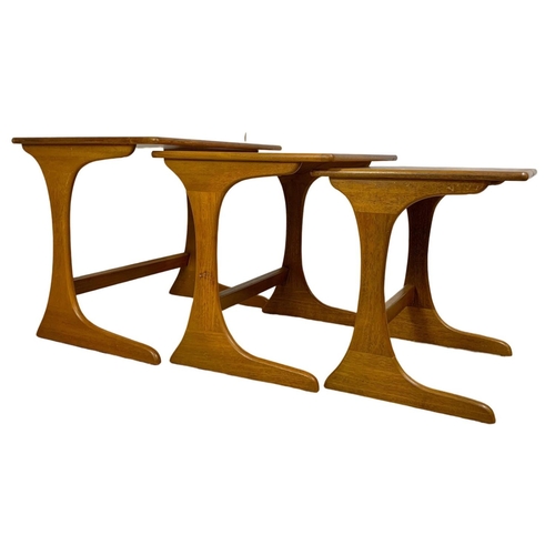1128A - Teak nest of 3 tables by Jentique. Mid century. Circa 1970.
