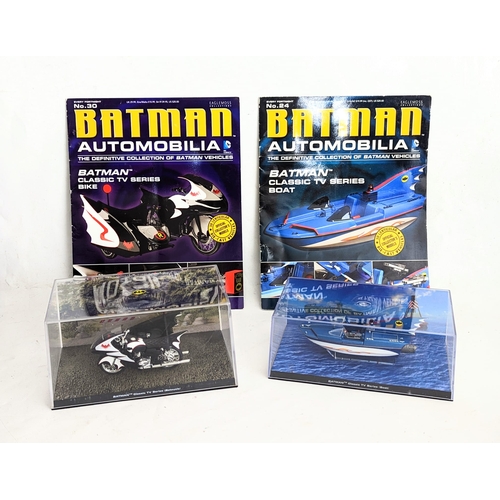 252L - 2 models from the 1960s Batman Classic TV Series, The Batcycle and Boat. With 2 The Batman Automobil... 