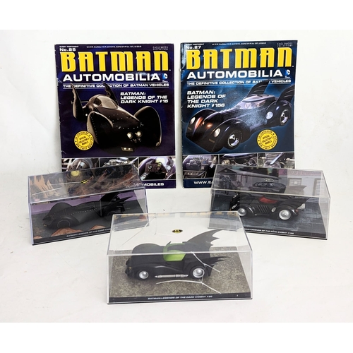 252N - 3 models of Batmobiles from Batman: Legends of The Dark Knight comic book series. Number 15, 30 and ... 