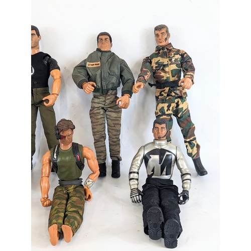 252T - A collection of Action Man figures by Hasbro, and one by Mattel, circa 1990s