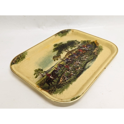 778B - 2 Mid Century serving trays by Keswick Trays. Largest measures 46.5x36cm