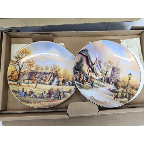 778I - 8 Limited Edition Davenport pottery plates by Marji Daisley, May, June, July, August, September, Oct... 