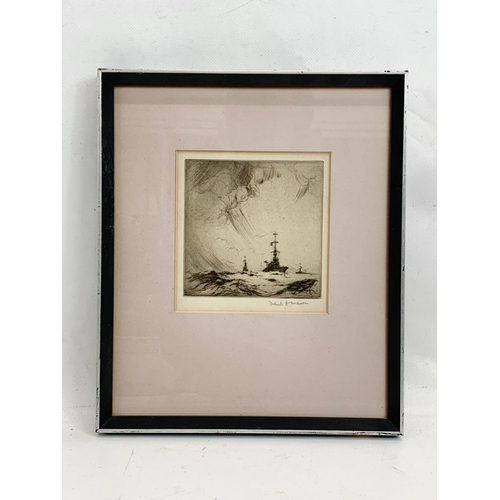 103 - An early 20th century etching, by Frank A Mason. 21.5 x 25.5cm including frame