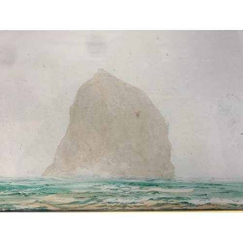 109 - A late 19th century watercolour painting of Diamond Rock, by W L Wyllie. 1893. Painting measures 26 ... 