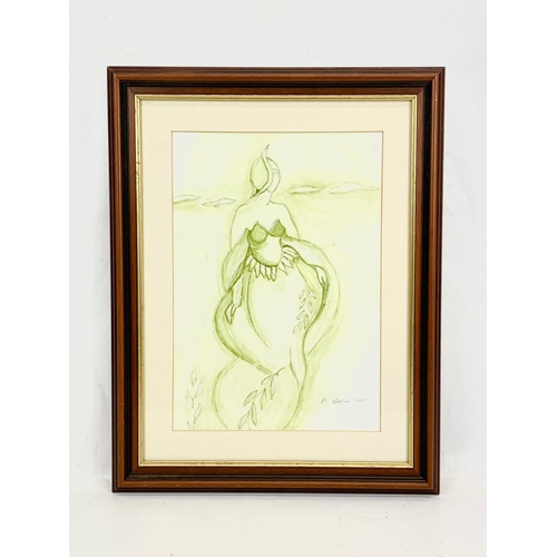 11 - A watercolour painting by M. Walton. Painting measures 23 x 33cm. Frame measures 36 x 46.5cm