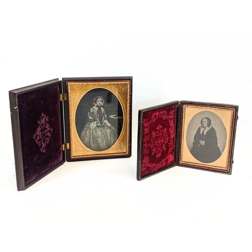 113 - 2 framed Mid 19th century Daguerreotype photographs.  Largest measures 16x13cm