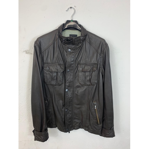 137 - A leather Ted Baker jacket. UK 5, XL