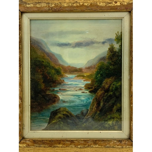 14 - A 19th to early 20th century oil painting in a gilt wood frame. Painting measures 22.5 x 27cm. Frame... 