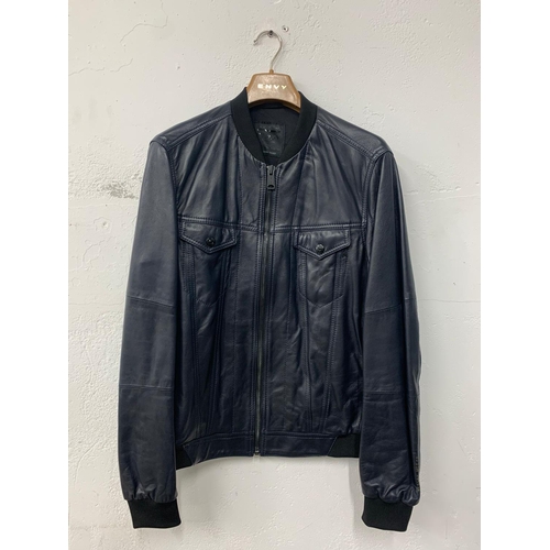 148 - A Replay leather jacket. Medium.