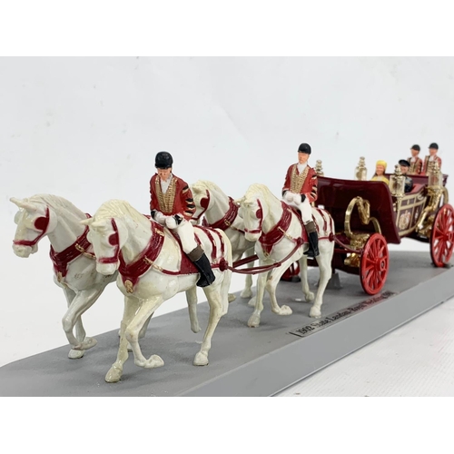 2 - A 1902 State Landau Royal Wedding 1981 horse and carriage in box, by Corgi. 36.5cm