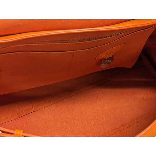 210 - A Mulberry classic bayswater handbag in tangerine orange. 40x7x42cm