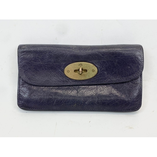 221 - A vintage Mulberry long locked buffalo leather wallet.