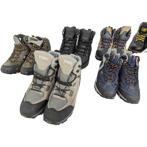 251 - A quantity of work boots. CAT (Caterpillar) Trex, Ecco, Infinity, Timberland. UK 9, 9.5