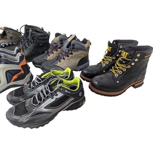 251 - A quantity of work boots. CAT (Caterpillar) Trex, Ecco, Infinity, Timberland. UK 9, 9.5