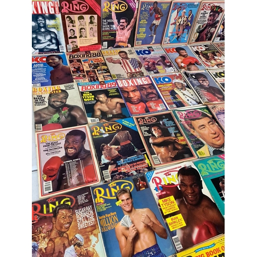 251A - A collection of vintage boxing magazines. Boxing, The Ring, KO.