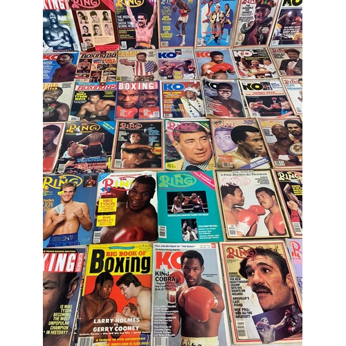 251A - A collection of vintage boxing magazines. Boxing, The Ring, KO.