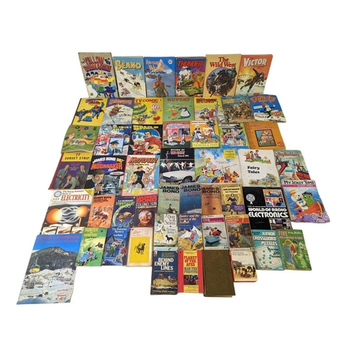 251E - A good collection of vintage books and annuals. Including James Bond and more, with children’s books... 