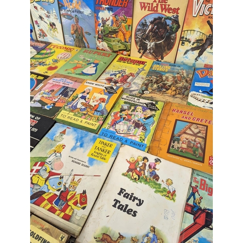 251E - A good collection of vintage books and annuals. Including James Bond and more, with children’s books... 