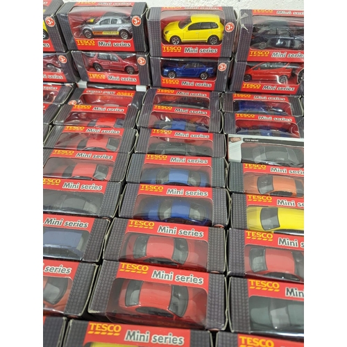 251F - A large collection of Tesco Mini Series model cars in boxes.